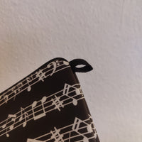 Faulenzer Kosmetiktasche Musiknoten schwarz