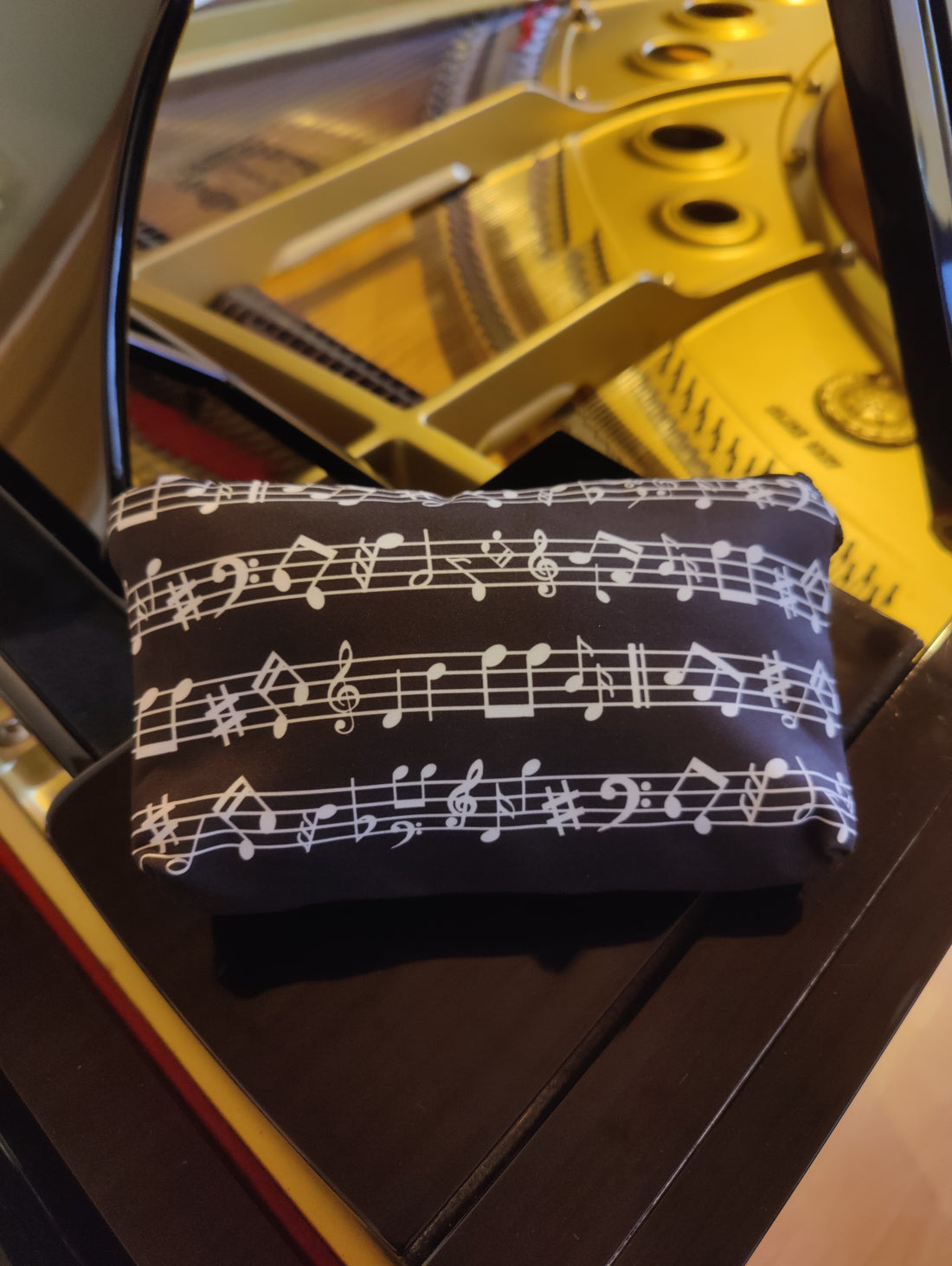 Faulenzer Kosmetiktasche Musiknoten schwarz