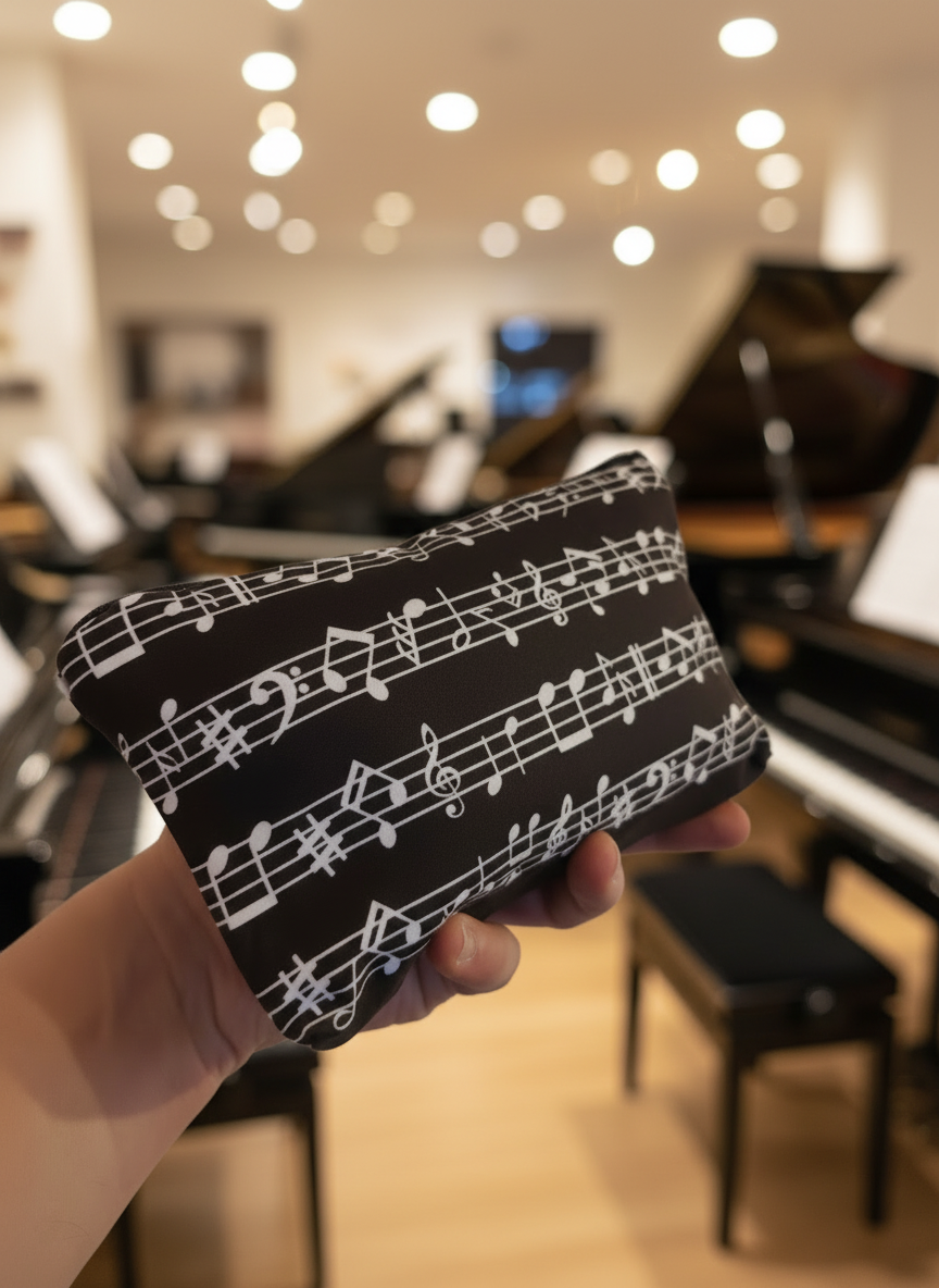 Faulenzer Kosmetiktasche Musiknoten schwarz