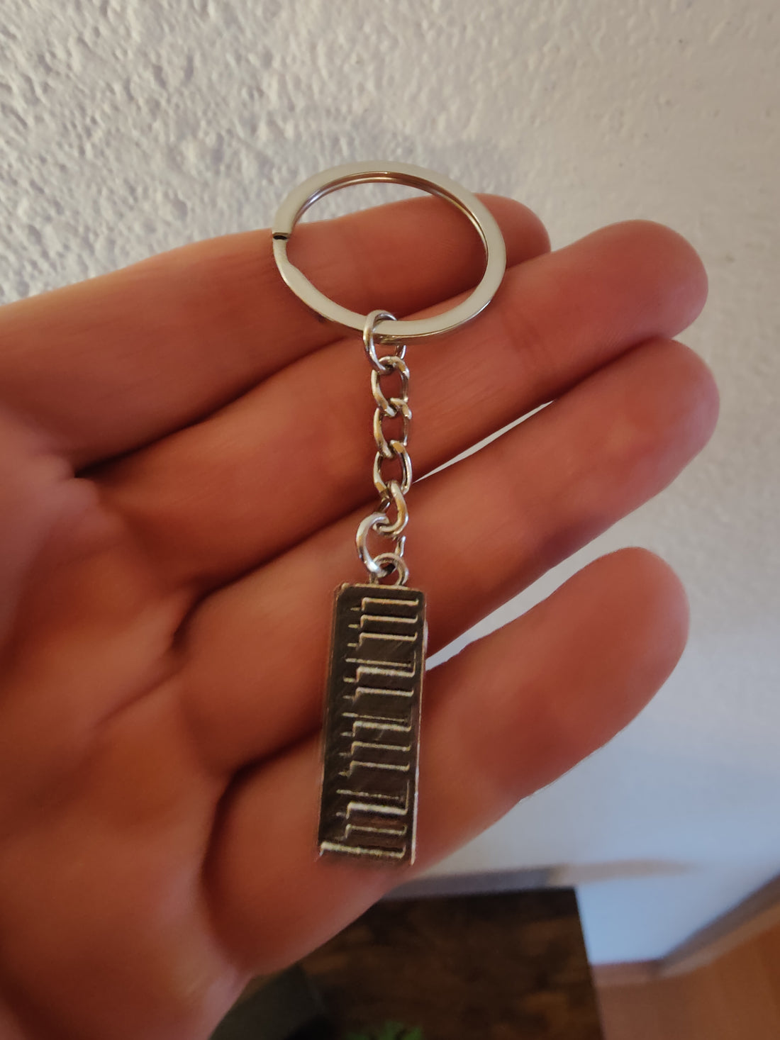 Schlüsselanhänger Piano Klavier Klaviatur Silber
