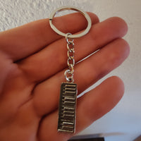 Schlüsselanhänger Piano Klavier Klaviatur Silber