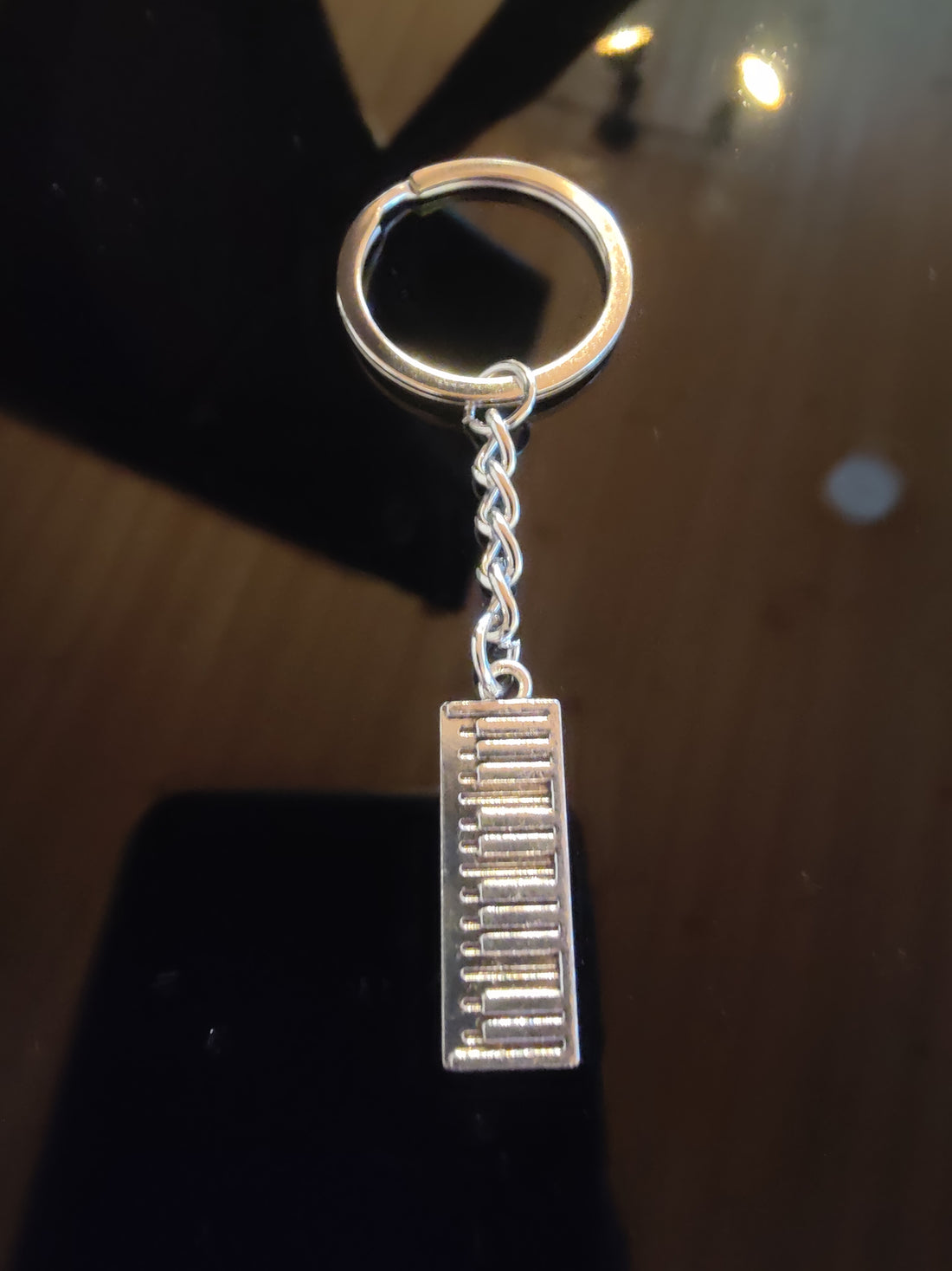 Schlüsselanhänger Piano Klavier Klaviatur Silber