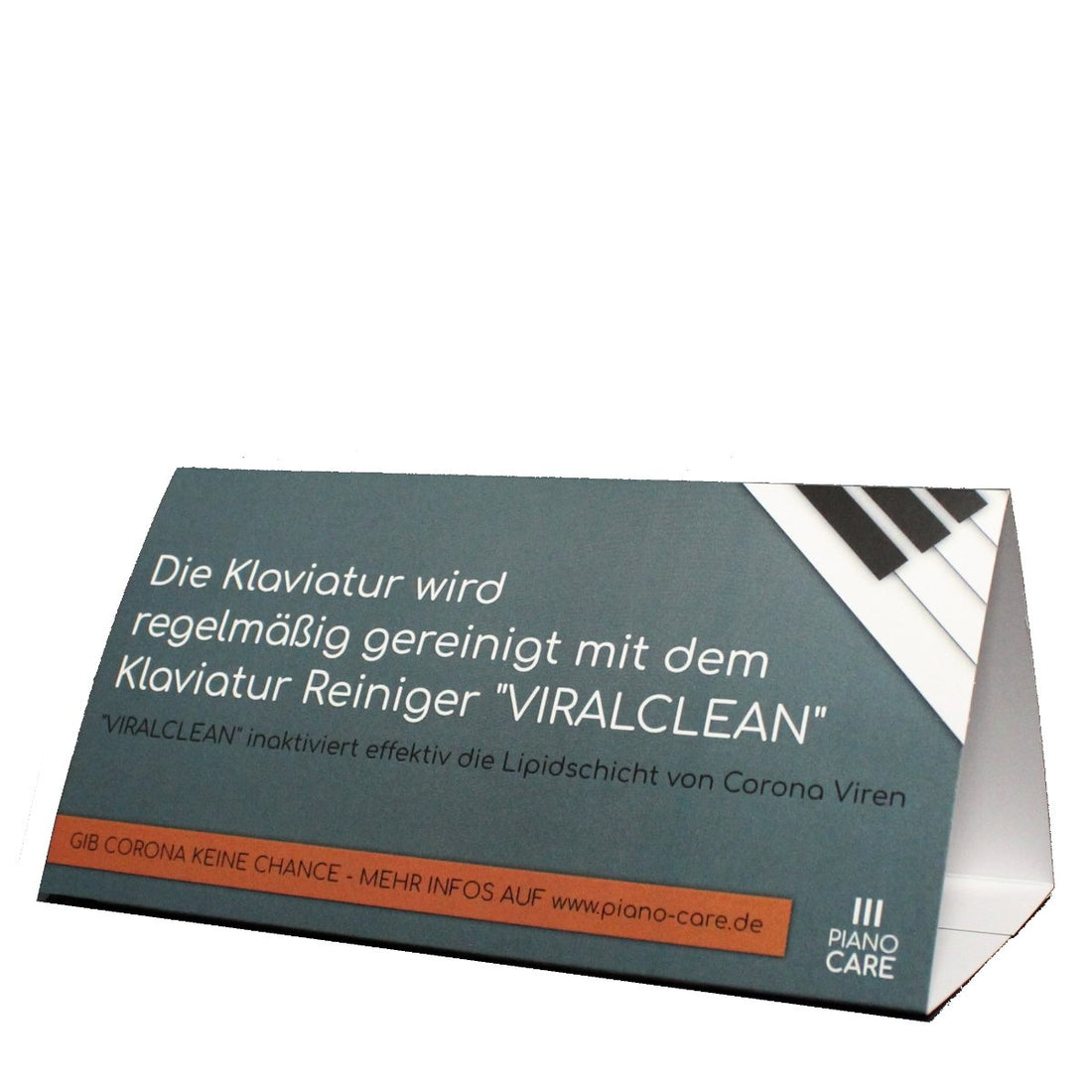 Piano Care Aufsteller "Klaviatur reinigen" 5er Pack